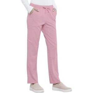 Elle  Size M Women's Scrub Pant Mid Rise Straight Leg Drawstring Rosewater New